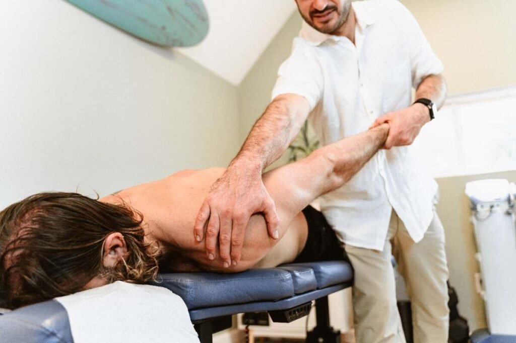 Chiropractic adjustment for back pain