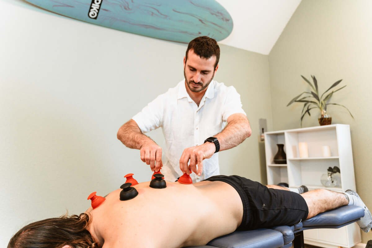 Cupping therapy on back